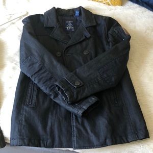 Quilted navy blue pea coat for 14 age Okaidi brand